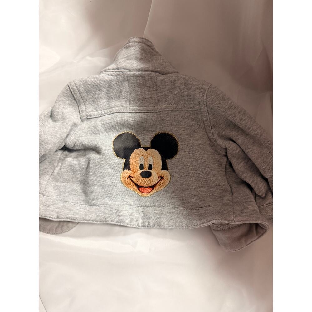 Gymboree Mickey Mouse Jacket Grey Gray Infant Toddler 6-12 Mths Custom Design - Picture 6 of 11